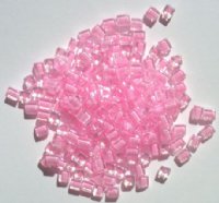 10 grams of 4x4mm Colorlined Opaque Pink Miyuki Cubes